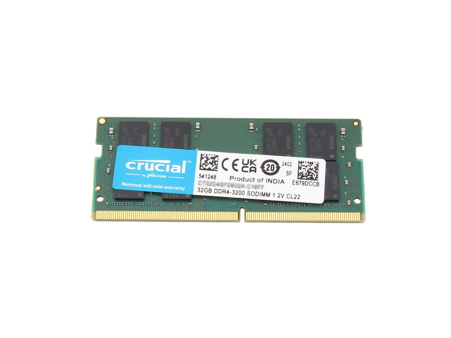 CT32G4SFD832A - 32 GB - 1 x 32 GB - DDR4 - 3200 MHz - 260-pin SO-DIMM CT32G4SFD832A