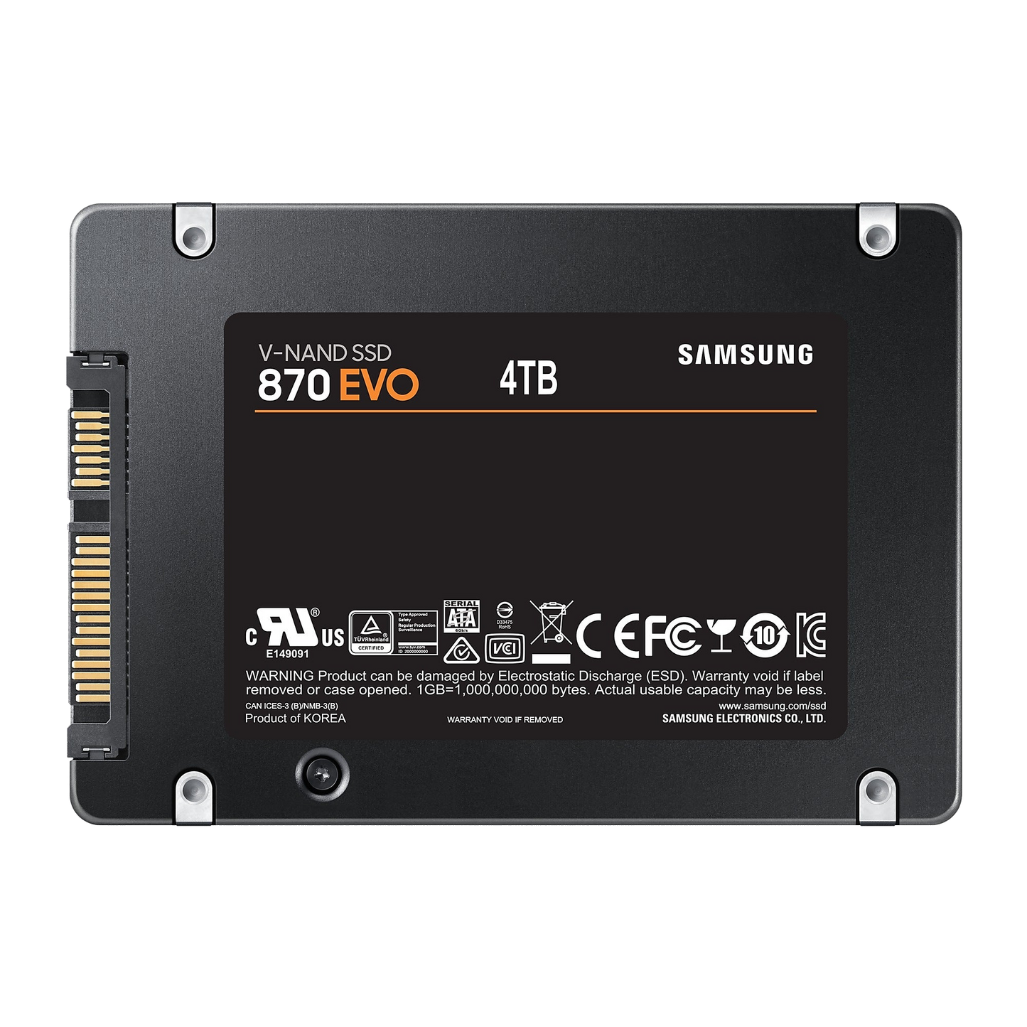 Samsung 870 EVO 4TB 2.5-inch SATA3 Internal SSD MZ-77E4T0B/EU