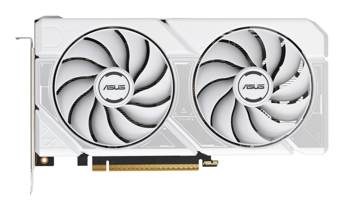 White ASUS Dual graphics card with two fans