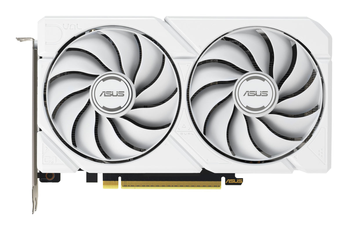 White ASUS Dual graphics card with two fans