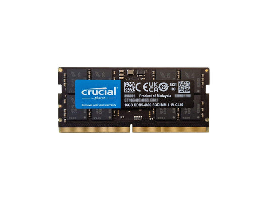 CT16G48C40S5 - 16 GB - 1 x 16 GB - DDR5 - 4800 MHz - 262-pin SO-DIMM CT16G48C40S5