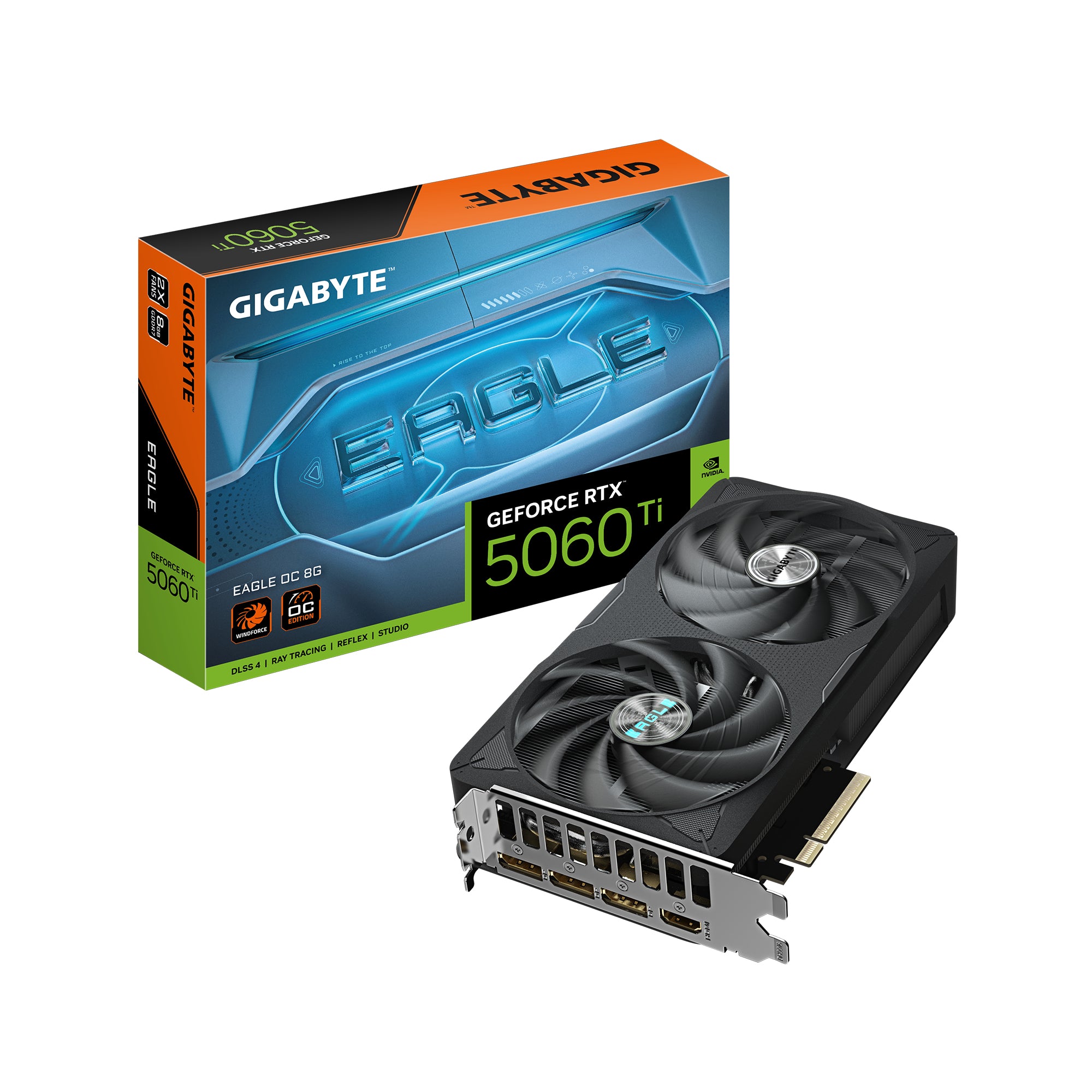 GIGABYTE GeForce RTX 5060 Ti EAGLE OC 8G 8GB GDDR7, 128bit, PCI-E 5.0, 2617MHz Core Clock, 3 x DisplayPort, 1 x HDMI, GV-N506TEAGLE - GV-N506TEAGLE OC-8GD