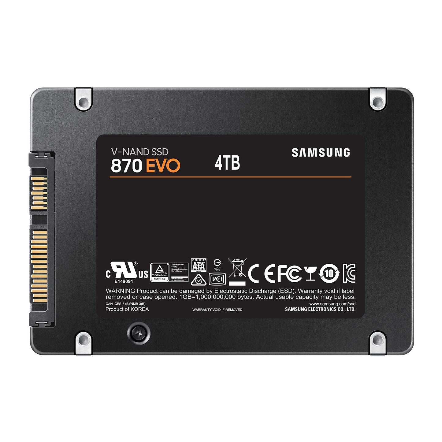 Samsung 870 EVO 4TB 2.5-inch SATA3 Internal SSD MZ-77E4T0B/EU