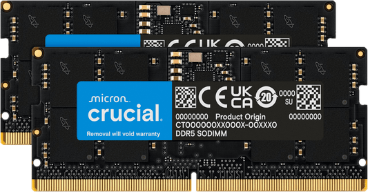 Crucial Classic 16GB (2x8GB) DDR5-5600 CL46 black SO-DIMM memory kit CT2K8G56C46S5