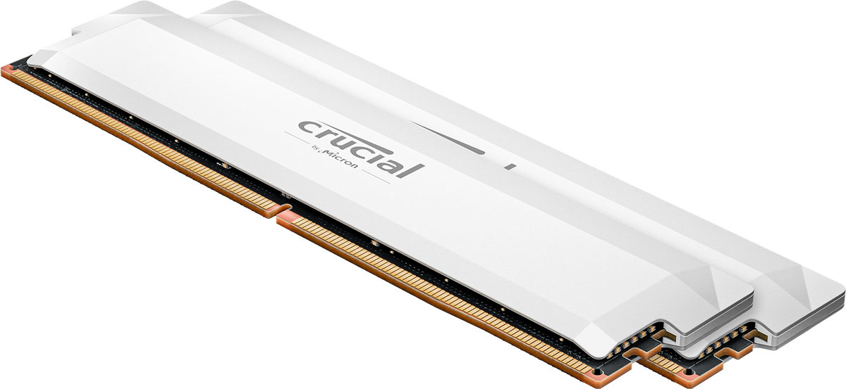 Crucial Pro 64GB (2x32GB) DDR5-6400 CL40 white UDIMM memory kit CP2K32G64C40U5W