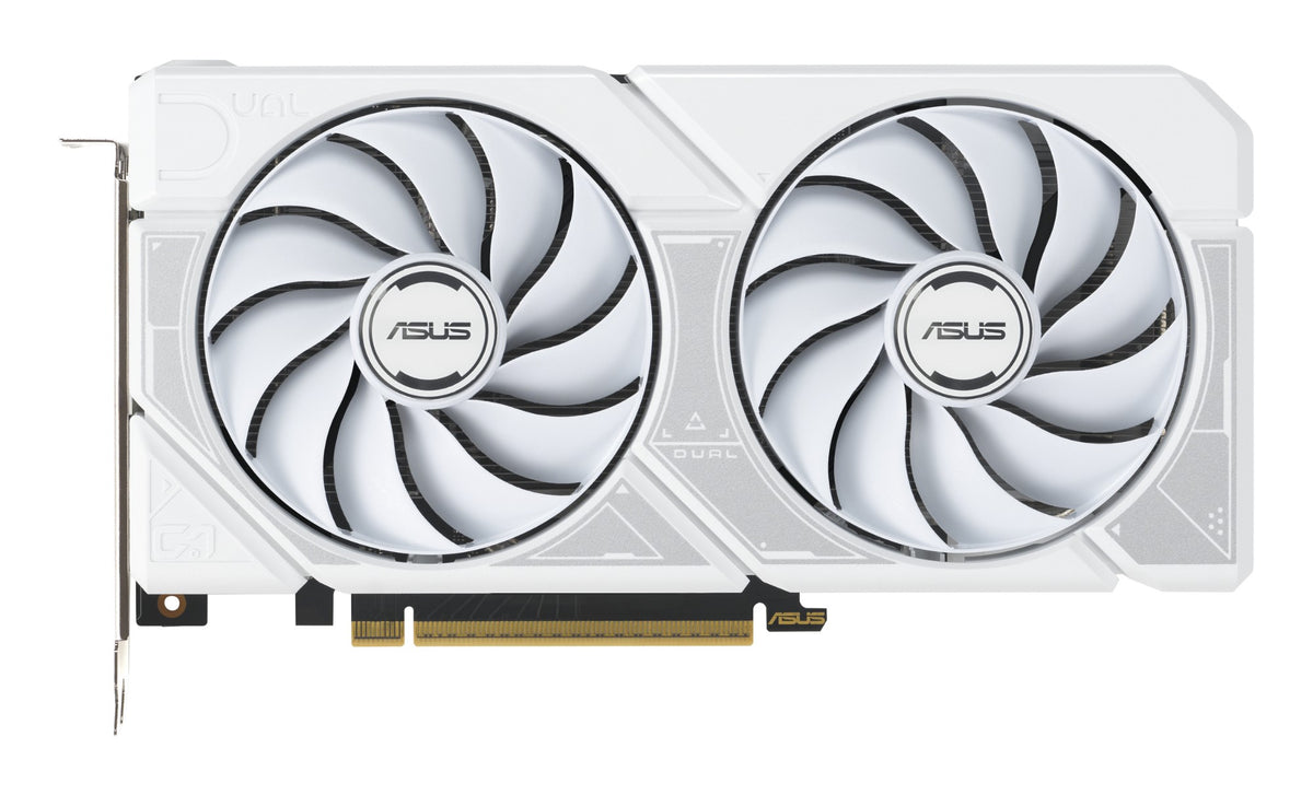White ASUS Dual graphics card with two fans