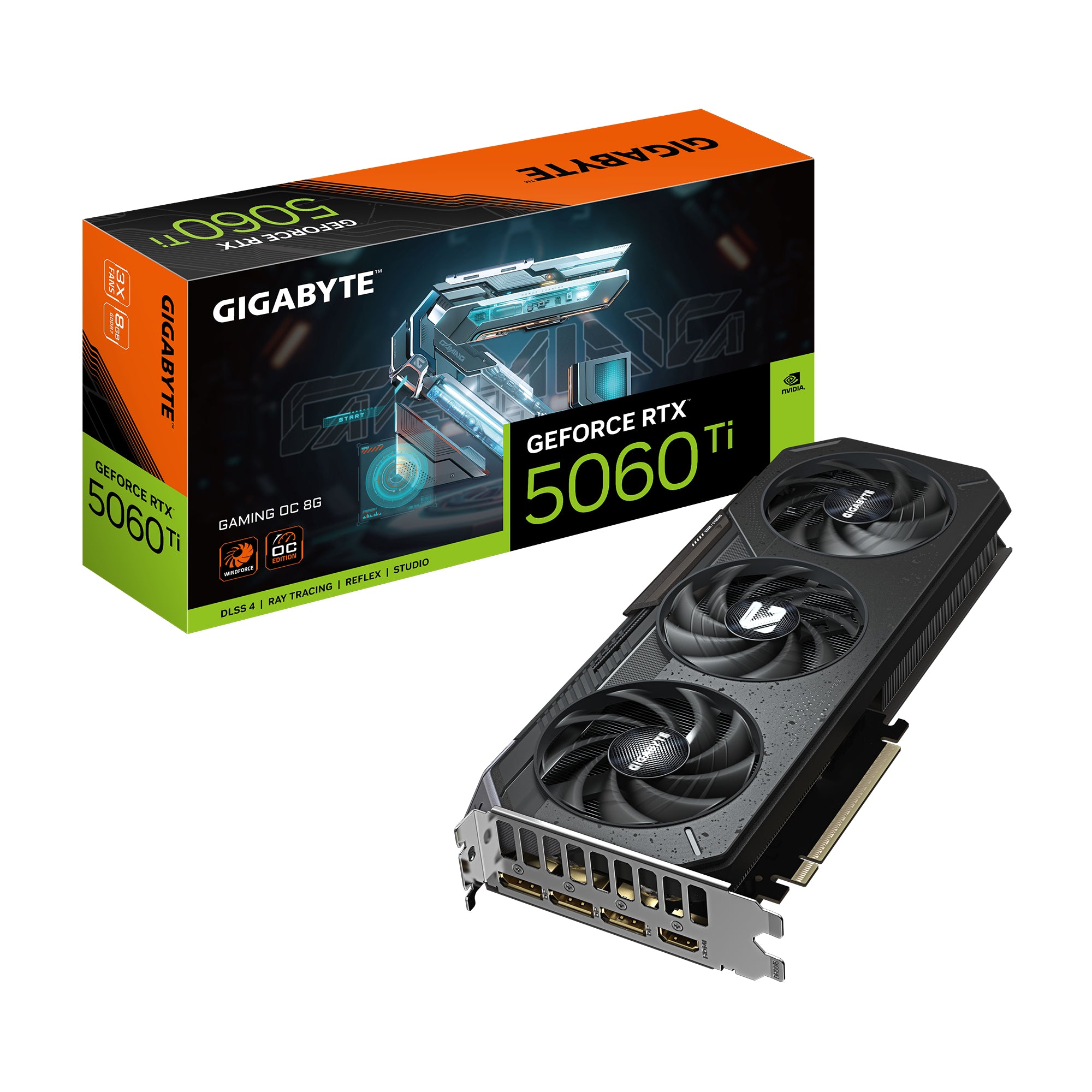 GIGABYTE GeForce RTX 5060 Ti GAMING OC 8G 8GB GDDR7, 128bit, PCI-E 5.0, 2647MHz Core Clock, 3 x DisplayPort, 1 x HDMI, GV-N506TGAMING - GV-N506TGAMING OC-8GD