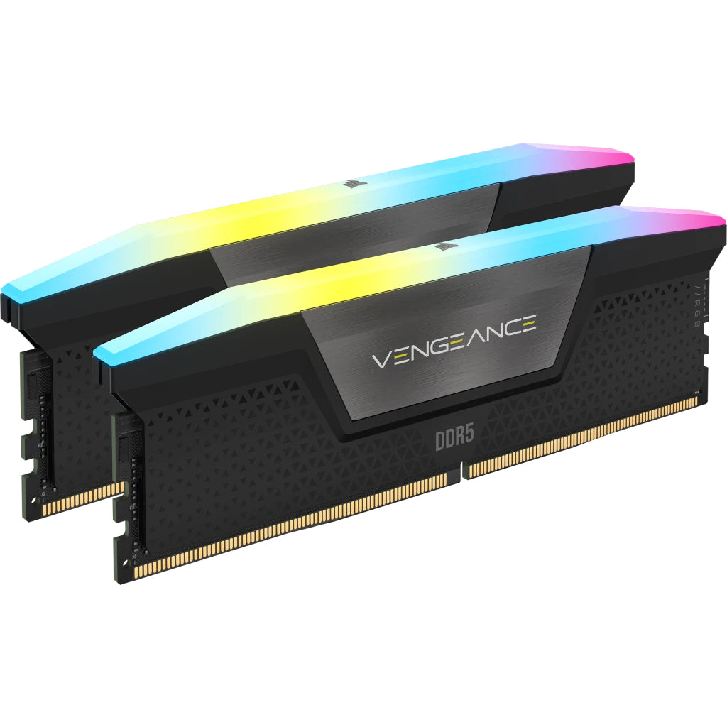 Two Corsair Vengeance RGB DDR5 desktop memory modules