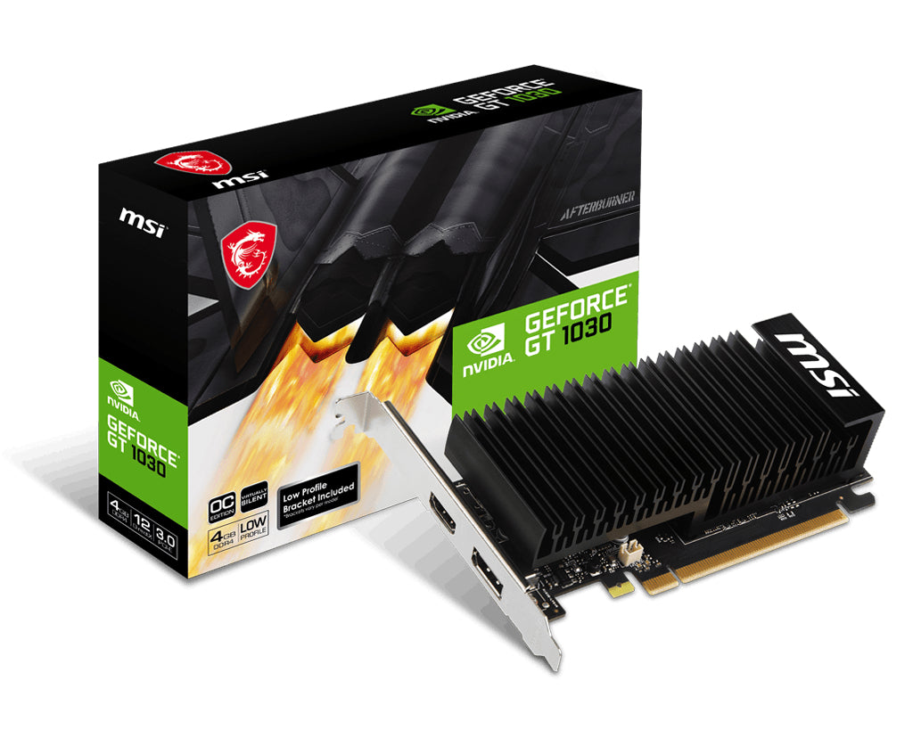 MSI GeForce GT 1030 4GHD4 LP OC NVIDIA 4 GB GDDR4 GEFORCE GT 1030 4GHD4 LP - GEFORCE GT 1030 4GHD4 LP OC