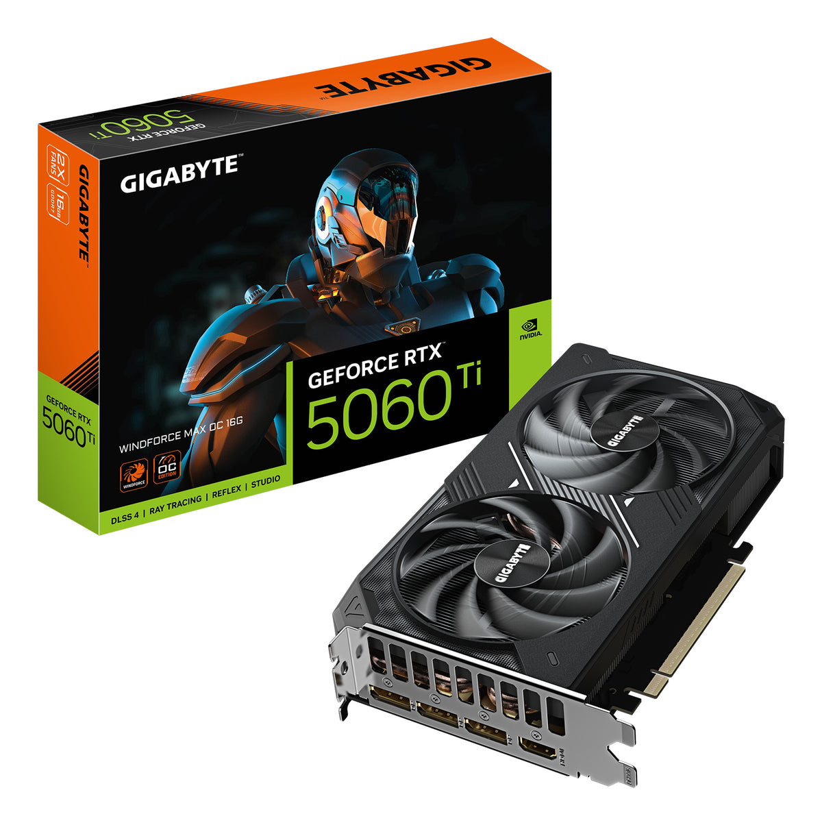 Gigabyte Windforce GeForce RTX 5060 Ti graphics card with two fans