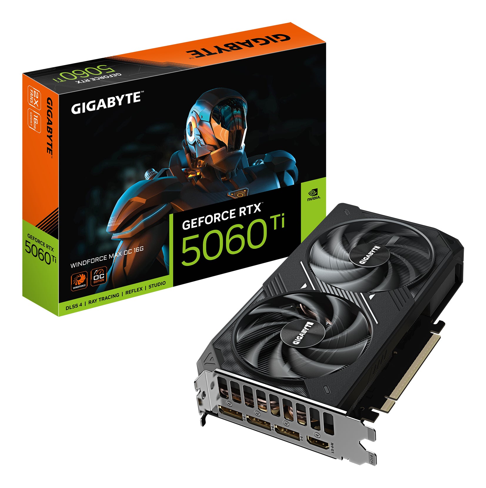 GIGABYTE GeForce RTX 5060 Ti WINDFORCE MAX OC 16G 16GB GDDR7, 128bit, PCI-E 5.0, 2587MHz Core Clock, 3 x DP, 1 x HDMI, NVIDIA DLSS 4, GV-N506TWF2MAX - GV-N506TWF2MAX OC-16GD